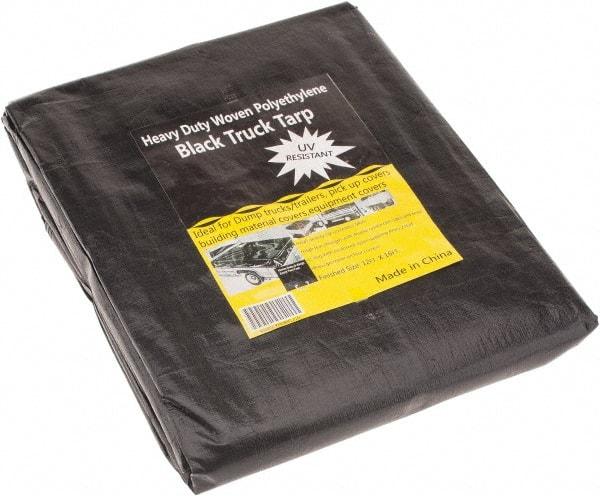 Value Collection - 16' Long x 12' Wide Polyethylene Tarp & Dust Cover - Black, Grommet, 11 to 12 mil Thickness - All Tool & Supply