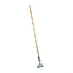 Rubbermaid - 60" Wood Quick Connect Mop Handle - 15/16" Handle Diam, Steel Connector, Use with Wet Mops - All Tool & Supply