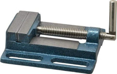 Interstate - 3-3/8" Jaw Opening Capacity x 3/4" Throat Depth, Horizontal Drill Press Vise - 3" Wide x 3/4" High Jaw, Stationary Base, Standard Speed, 7.28" OAL x 1.77" Overall Height, Cast Iron - All Tool & Supply