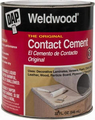 DAP - 32 oz Can Tan Contact Adhesive - 15 min Working Time, Bonds to Cardboard, Concrete, Metal, Paper, Particle Board, Rubber & Wood - All Tool & Supply