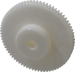 Poly Hi Solidur - 12 Pitch, 6" Pitch Diam, 6.166" OD, 72 Tooth Spur Gear - 3/4" Face Width, 3/4" Bore Diam, 2-3/4" Hub Diam, 14.5° Pressure Angle, Nylon - All Tool & Supply