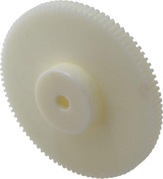 Poly Hi Solidur - 16 Pitch, 6" Pitch Diam, 6-1/8" OD, 96 Tooth Spur Gear - 1/2" Face Width, 1/2" Bore Diam, 2-1/4" Hub Diam, 14.5° Pressure Angle, Nylon - All Tool & Supply