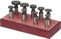 Value Collection - Straight Tooth Configuration, Woodruff and Keyseat Cutter Set - 204 to 808 ANSI, High Speed Steel, 9 Pieces - All Tool & Supply