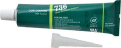 Dow Corning - 3 oz Tube Red RTV Silicone Joint Sealant - -85 to 500°F Operating Temp, 17 min Tack Free Dry Time, 24 hr Full Cure Time, Series 736 - All Tool & Supply