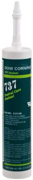 Dow Corning - 10.1 oz Cartridge Clear RTV Silicone Joint Sealant - -85 to 350°F Operating Temp, 14 min Tack Free Dry Time, 24 hr Full Cure Time, Series 737 - All Tool & Supply