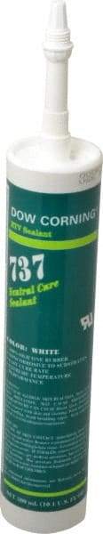 Dow Corning - 10.1 oz Cartridge White RTV Silicone Joint Sealant - -85 to 350°F Operating Temp, 14 min Tack Free Dry Time, 24 hr Full Cure Time, Series 737 - All Tool & Supply