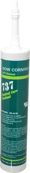 Dow Corning - 10.1 oz Cartridge Black RTV Silicone Joint Sealant - -85 to 350°F Operating Temp, 14 min Tack Free Dry Time, 24 hr Full Cure Time, Series 737 - All Tool & Supply