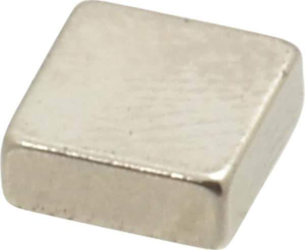 Eclipse - 2.2 Lb Max Holding Capacity Neodymium Rare Earth Block Magnet - 1/4" Long x 1/4" Wide x 0.1" High, 248°F Max Operating Temp - All Tool & Supply