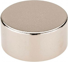 Mag-Mate - 3/4" Diam x 3/8" High Neodymium Rare Earth Magnet - 13.5 Lb Max Capacity, 200°F Max, Nickel Plated - All Tool & Supply