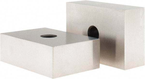 Value Collection - 0.0001 Squareness Per Inch, Hardened Steel, 1-2-3 Block with 1 Hole Setup Block - 0.0001 to 0.0007 Inch Overall Tolerance, 3/8 - 16 Inch Tapped Hole Size, 56-60 HRC Hardness, Sold As Matched Pair - All Tool & Supply