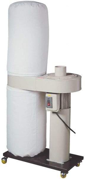 Value Collection - 115/230 Volt (Pre-Wired 230) Portable Dust Collector - 51" Long x 22" Deep x 79" High, (1) 5 & (2) 4" Connection Diam, 1,224 CFM Air Flow, 7.82" Static Pressure Water Level - All Tool & Supply