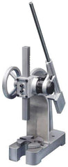 Interstate - 1-7/8" Ram, 5-15/16" Throat Depth, 2 Ton Manual Arbor Press - 8-1/2" Max Work Height x 11-7/8" Max Work Width, Ratchet Leverage, 25:1 Leverage Ratio, 6-1/4" Base Width x 15-3/4" Base Depth - All Tool & Supply