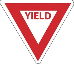 NMC - "Yield", 30" Wide x 30" High, Aluminum Stop & Yield Signs - 0.08" Thick, Red on White, Engineer Grade Reflectivity, Triangle, Post Mount - All Tool & Supply