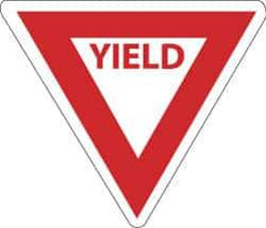 NMC - "Yield", 30" Wide x 30" High, Aluminum Stop & Yield Signs - 0.08" Thick, Red on White, High Intensity Reflectivity, Triangle, Post Mount - All Tool & Supply