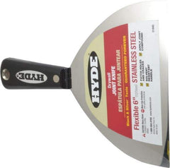 Hyde Tools - 6" Wide Stainless Steel Taping Knife - Flexible, Nylon Handle, 8-1/4" OAL - All Tool & Supply