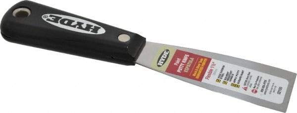 Hyde Tools - 1-1/2" Wide Steel Putty Knife - Flexible, Nylon Handle, 7-3/4" OAL - All Tool & Supply