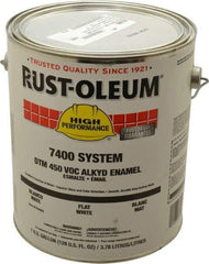 Rust-Oleum - 1 Gal White Flat Finish Industrial Enamel Paint - Interior/Exterior, Direct to Metal, <450 gL VOC Compliance - All Tool & Supply