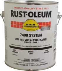 Rust-Oleum - 1 Gal Silver Gray Gloss Finish Industrial Enamel Paint - Interior/Exterior, Direct to Metal, <450 gL VOC Compliance - All Tool & Supply