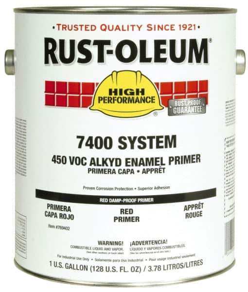 Rust-Oleum - 1 Gal Red Damp-Proof Primer - 230 to 435 Sq Ft/Gal, <450 gL Content, Direct to Metal, Quick Drying - All Tool & Supply