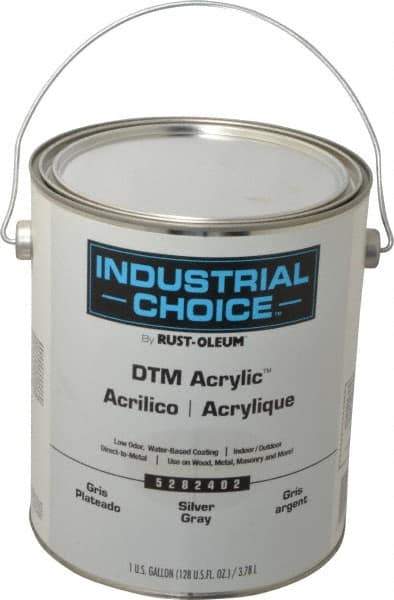 Rust-Oleum - 1 Gal Silver Gray Semi Gloss Finish Alkyd Enamel Paint - Interior/Exterior, Direct to Metal, <250 gL VOC Compliance - All Tool & Supply