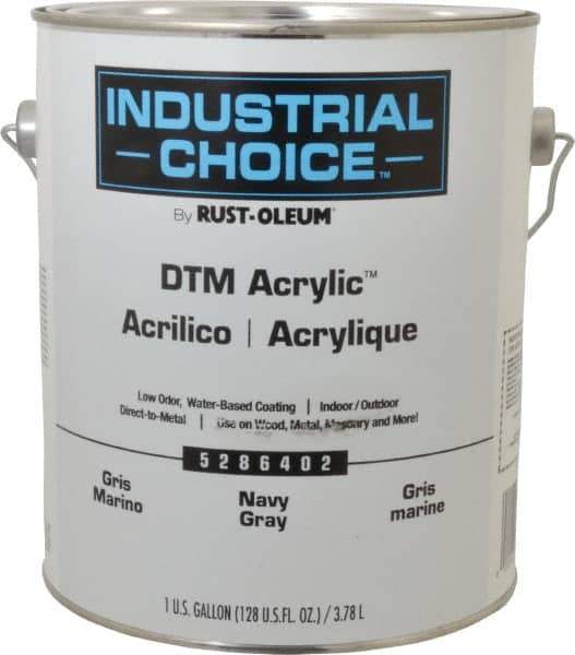 Rust-Oleum - 1 Gal Navy Gray Semi Gloss Finish Alkyd Enamel Paint - Interior/Exterior, Direct to Metal, <250 gL VOC Compliance - All Tool & Supply