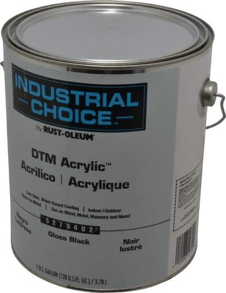 Rust-Oleum - 1 Gal Black Gloss Finish Acrylic Enamel Paint - Interior/Exterior, Direct to Metal, <250 gL VOC Compliance - All Tool & Supply