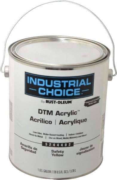 Rust-Oleum - 1 Gal Safety Yellow High Gloss Finish Acrylic Enamel Paint - Interior/Exterior, Direct to Metal, <250 gL VOC Compliance - All Tool & Supply