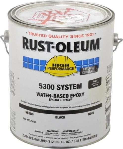 Rust-Oleum - 1 Gal High Gloss Black Water-Based Epoxy - 200 to 350 Sq Ft/Gal Coverage, <250 g/L VOC Content - All Tool & Supply