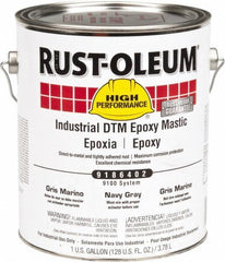 Rust-Oleum - 1 Gal Gloss Navy Gray Epoxy Mastic - 100 to 225 Sq Ft/Gal Coverage, <340 g/L VOC Content, Direct to Metal - All Tool & Supply