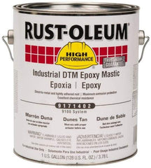 Rust-Oleum - 1 Gal Gloss Dunes Tan Epoxy Mastic - 100 to 225 Sq Ft/Gal Coverage, <340 g/L VOC Content, Direct to Metal - All Tool & Supply