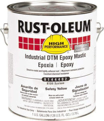 Rust-Oleum - 1 Gal Gloss Safety Yellow Epoxy Mastic - 100 to 225 Sq Ft/Gal Coverage, <340 g/L VOC Content, Direct to Metal - All Tool & Supply