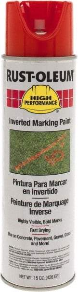 Rust-Oleum - 15 fl oz Orange Marking Paint - 300' to 350' Coverage at 1-1/2" Wide, Solvent-Based Formula - All Tool & Supply