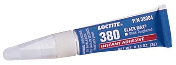 Loctite - 0.11 oz Tube Black Instant Adhesive - Series 380, 90 sec Fixture Time, 24 hr Full Cure Time, Bonds to Metal, Plastic & Rubber - All Tool & Supply