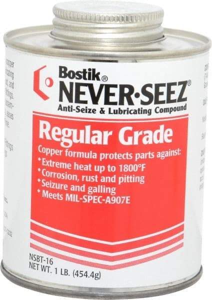 Bostik - 1 Lb Can Extreme Pressure Anti-Seize Lubricant - Copper, -297 to 1,800°F, Silver Gray, Water Resistant - All Tool & Supply