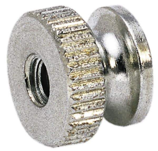 Electro Hardware - 5/16-18" UNC Thread, Uncoated, Grade 302, 303 Stainless Steel Round Knurled Thumb Nut - 13/32" Overall Height, 5/8" Head Diam - All Tool & Supply