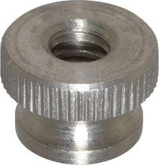 Electro Hardware - 1/4-20" UNC Thread, Uncoated, Grade 302, 303 Stainless Steel Round Knurled Thumb Nut - 3/8" Overall Height, 9/16" Head Diam - All Tool & Supply