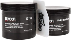 Devcon - 1 Lb Pail Two Part Epoxy - 45 min Working Time, Series Plastic Steel - All Tool & Supply