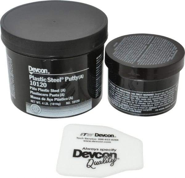 Devcon - 4 Lb Pail Two Part Epoxy - 45 min Working Time, Series Plastic Steel - All Tool & Supply