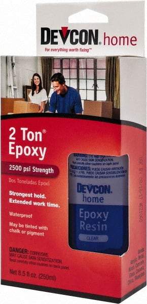 Devcon - 4.5 oz Bottle Two Part Epoxy - 30 min Working Time, Series 2 Ton - All Tool & Supply