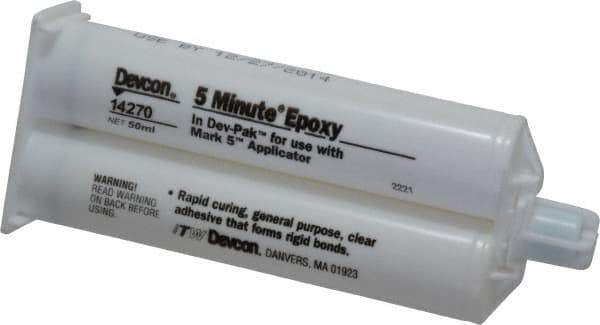 Devcon - 2 oz Cartridge Two Part Epoxy - 3 to 6 min Working Time, 1,900 psi Shear Strength - All Tool & Supply