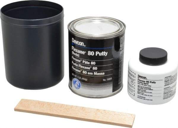 Devcon - 1 Lb Kit Black Urethane Putty - 120°F (Wet), 180°F (Dry) Max Operating Temp, 15 min Tack Free Dry Time - All Tool & Supply