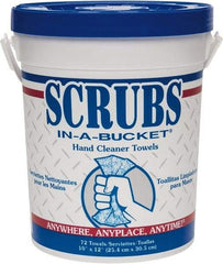 Scrubs - Pre-Moistened Hand Cleaning Wipes - Center Pull, 12-1/2" x 10-1/2" Sheet Size, Blue - All Tool & Supply