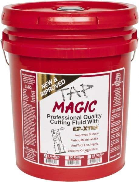 Tap Magic - Tap Magic EP-Xtra, 5 Gal Pail Cutting & Tapping Fluid - Semisynthetic, For Boring, Broaching, Drilling, Engraving, Facing, Milling, Reaming, Sawing, Threading, Turning - All Tool & Supply