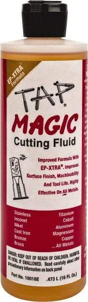 Tap Magic - Tap Magic EP-Xtra, 1 Pt Bottle Cutting & Tapping Fluid - Semisynthetic, For Boring, Broaching, Drilling, Engraving, Facing, Milling, Reaming, Sawing, Threading, Turning - All Tool & Supply