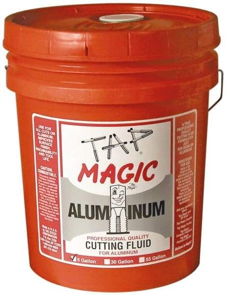 Tap Magic - Tap Magic Aluminum, 5 Gal Pail Cutting & Tapping Fluid - Semisynthetic, For Boring, Broaching, Drilling, Engraving, Facing, Milling, Reaming, Sawing, Threading, Turning - All Tool & Supply