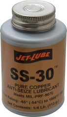 Jet-Lube - 0.25 Lb Can High Temperature Anti-Seize Lubricant - Copper, -65 to 1,800°F, Copper Colored, Water Resistant - All Tool & Supply