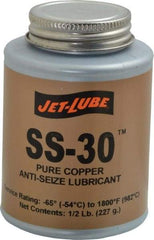 Jet-Lube - 0.5 Lb Can High Temperature Anti-Seize Lubricant - Copper, -65 to 1,800°F, Copper Colored, Water Resistant - All Tool & Supply