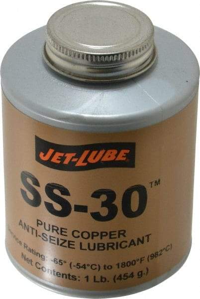 Jet-Lube - 1 Lb Can High Temperature Anti-Seize Lubricant - Copper, -65 to 1,800°F, Copper Colored, Water Resistant - All Tool & Supply