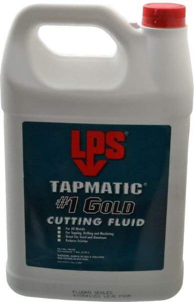 LPS - Tapmatic #1 Gold, 1 Gal Bottle Cutting & Tapping Fluid - Straight Oil, For Boring, Broaching, Drilling, Engraving, Facing, Milling, Reaming, Sawing, Tapping, Threading, Turning - All Tool & Supply