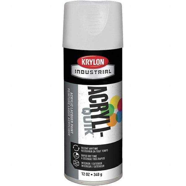 Krylon - White, 12 oz Net Fill, Gloss, Lacquer Spray Paint - 15 to 20 Sq Ft per Can, 16 oz Container, Use on Cabinets, Color Coding Steel & Lumber, Conduits, Drums, Ducts, Furniture, Motors, Pipelines, Tools - All Tool & Supply